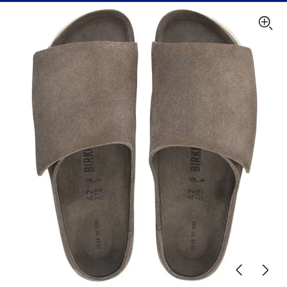 Fear of God x Birkenstock Taupe Suede Slip-On Sandals